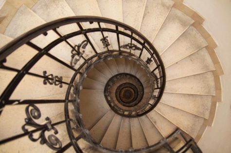 Wendeltreppe im Treppenhaus